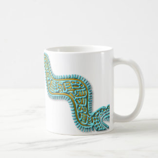 Taza De Café Serpiente-turquesa y oro mayas
