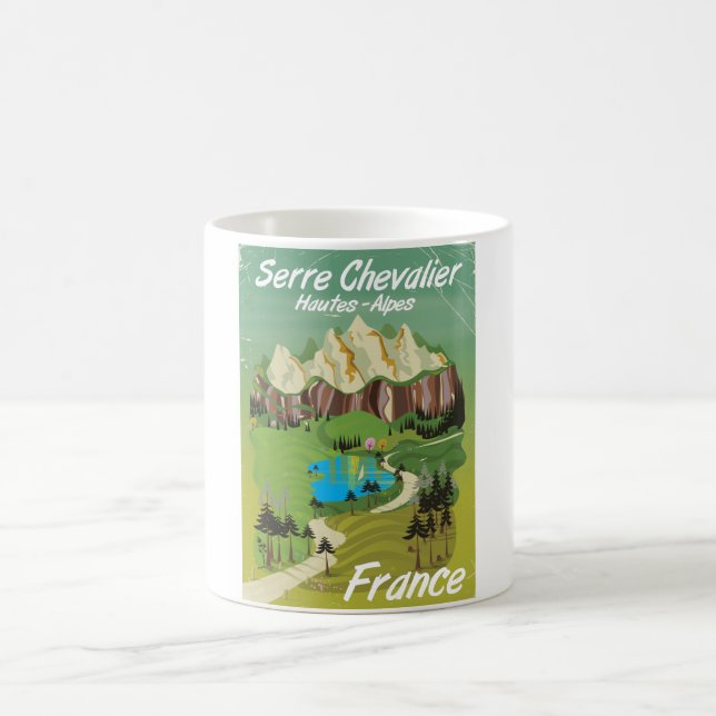 Taza De Café Serre Chevalier, afiche de viajes para esquiar en  (Centro)