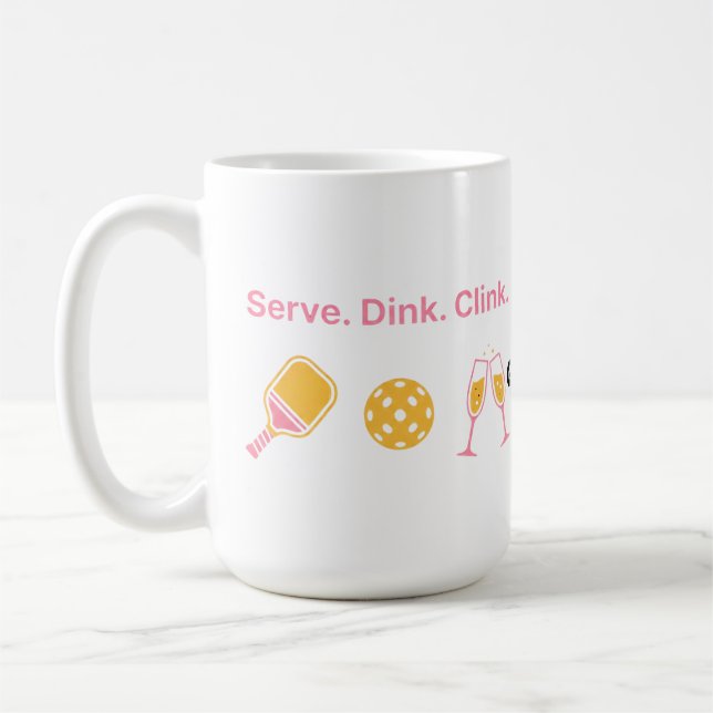 Taza De Café Serve Dink Clink Funny Pickleball Wine Social Club (Izquierda)