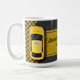 Taza De Café Service Cab Driver Yellow Taxi Business