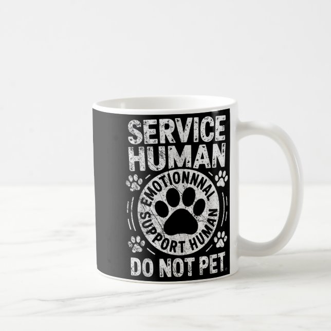 Taza De Café Service Dog Human Do Not Pet Funny Rescue Dog Owne (Derecha)