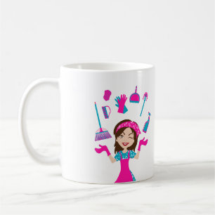 Taza De Café Servicio de limpieza de casas de dibujos animados