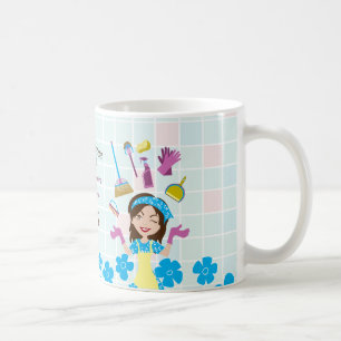 Taza De Café Servicio de limpieza señora dibujos animados Casa