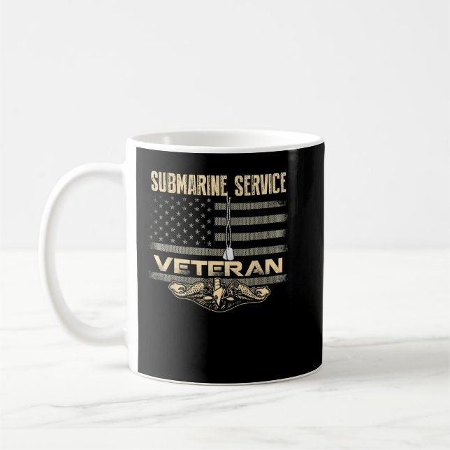 Taza De Café Servicio Submarino Estadounidense De Veteranos Cam (Izquierda)
