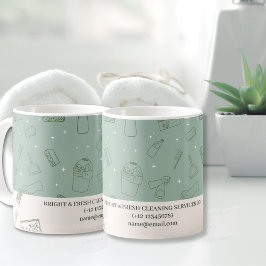 Taza De Café Servicios de limpieza de crema verde simple y mini