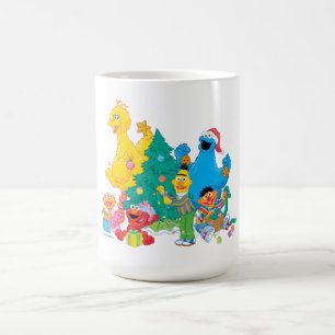 Taza De Café Sesame Street   Amigos de Navidad