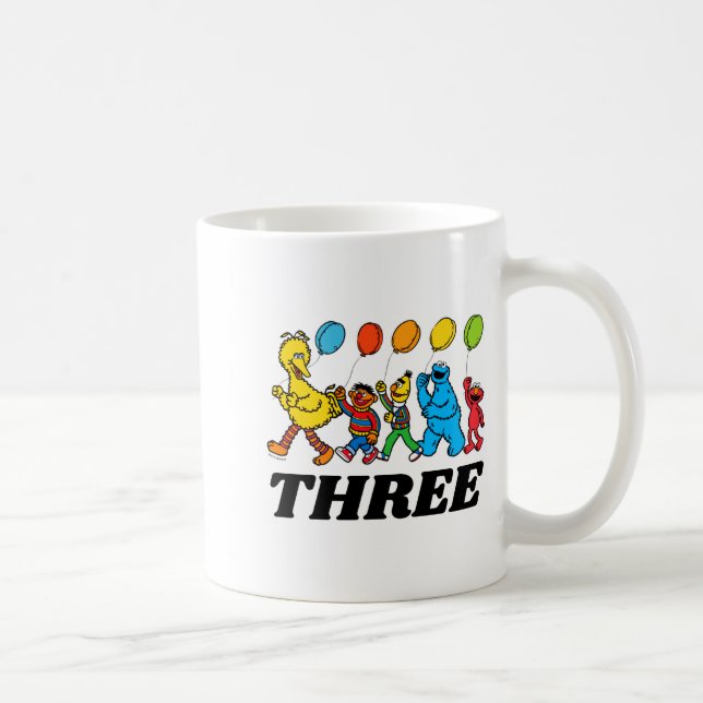 Taza De Café Sesame Street Pals 3rd Birthday Balloons Toddler  (Derecha)