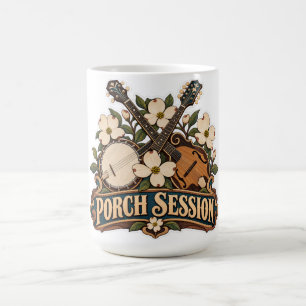 Taza De Café Sesiones de Pórtico Banjo y Mandolina