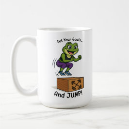 Taza De Café Set Your Goals and Jump – Female Frog Workout