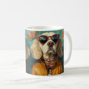 Taza De Café Setter Inglés con rosas del corazón Día de San Val