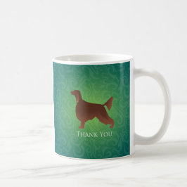 Taza De Café Setter irlandés agradece a Silhouette por el verde