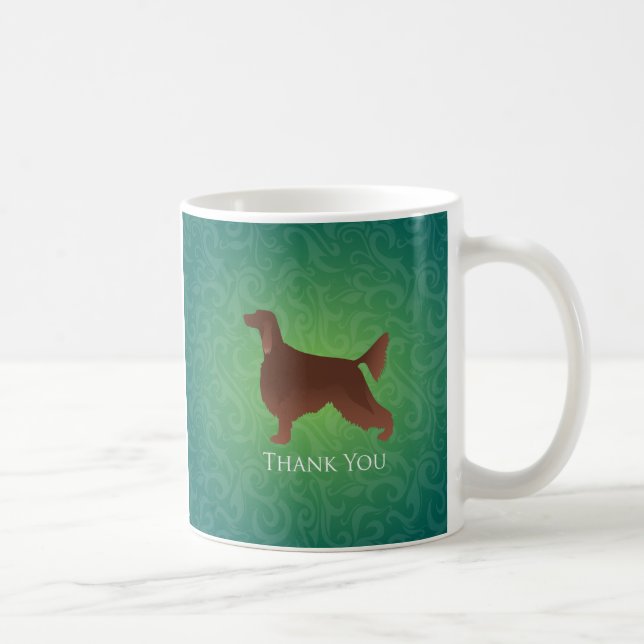 Taza De Café Setter irlandés agradece a Silhouette por el verde (Derecha)