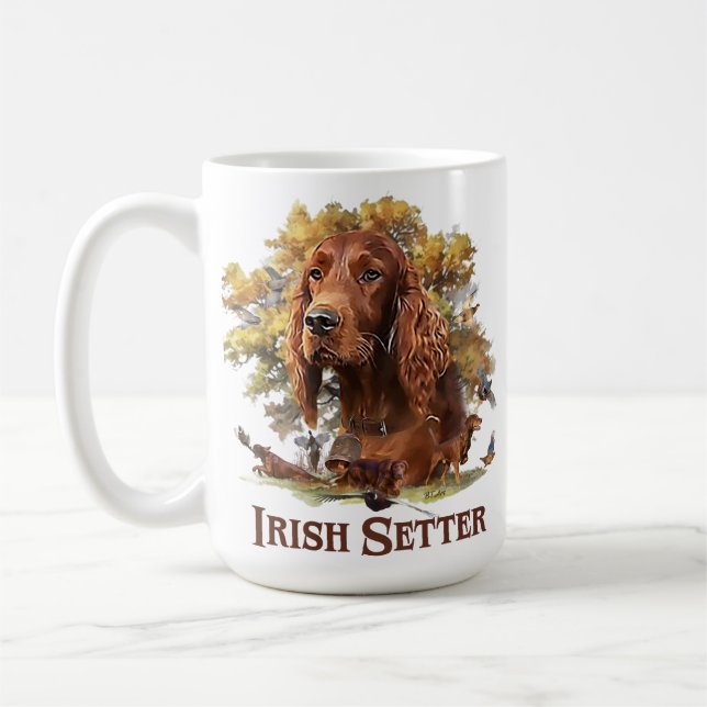 Taza De Café Setter irlandés - Perro de pájaro ultravioleta (Izquierda)
