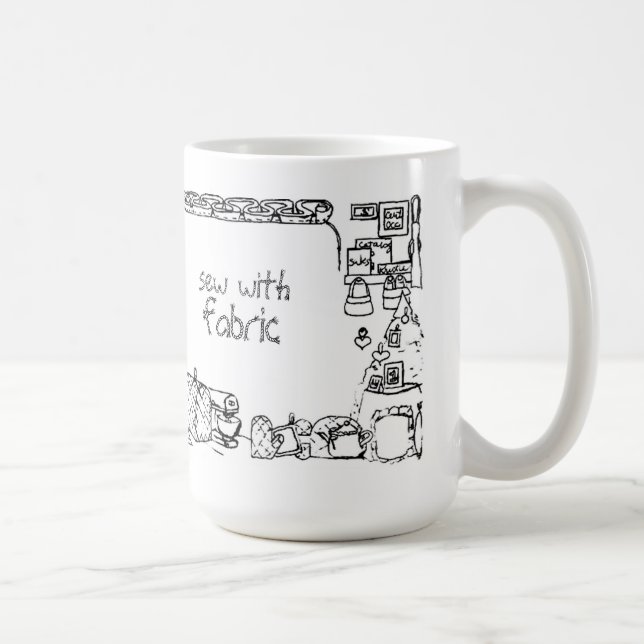 Taza De Café Sew Con Tejido (Derecha)