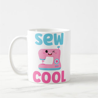 Taza De Café Sew Cool Cute Kawaii Sewing Machine Funny Pun Quil