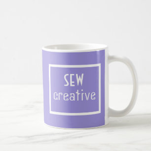 Taza De Café Sew Creative Sgied Words Purple Coffee Mug