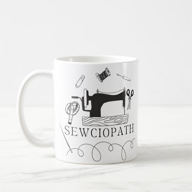 Taza De Café Sewciopath Funny Sewing Lover Gift Idea  (Izquierda)