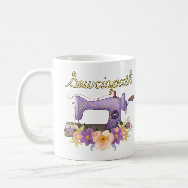 Taza De Café Sewciopath (sociopath) Máquina de coser ventilado (Izquierda)