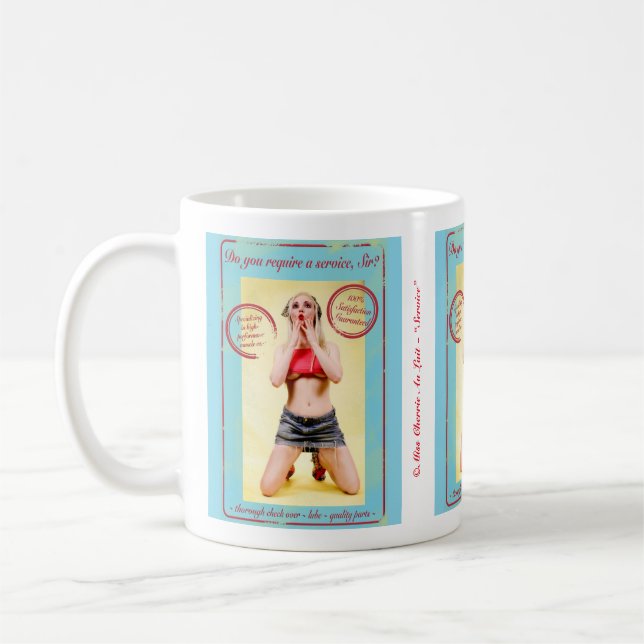 Taza De Café Sexy Retro Pinup Chica Garage Man Cave Café Mug (Izquierda)