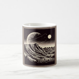 Taza De Café SF Mars Landscape Woodcut 3