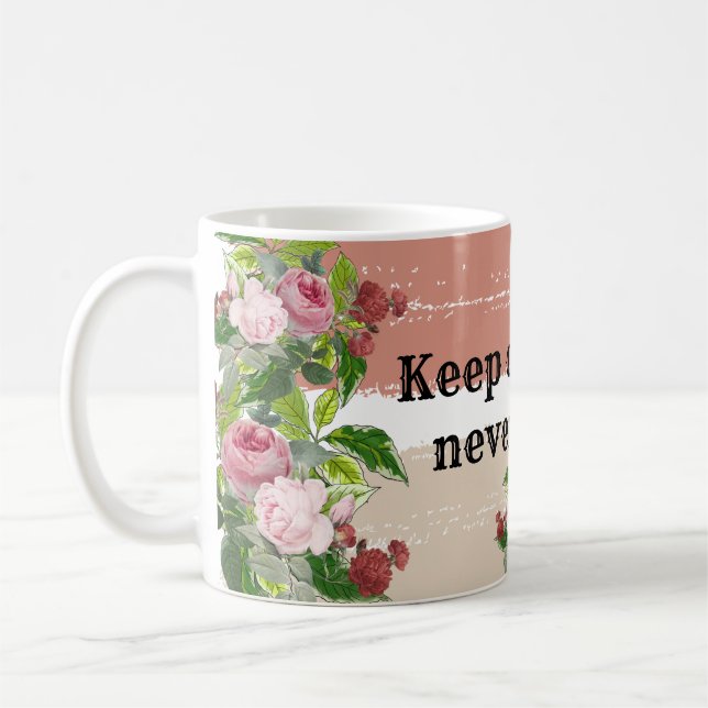Taza De Café Shabby chic blooming flowers (Izquierda)