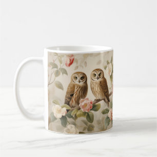 Taza De Café Shabby Chic Elegant Owls