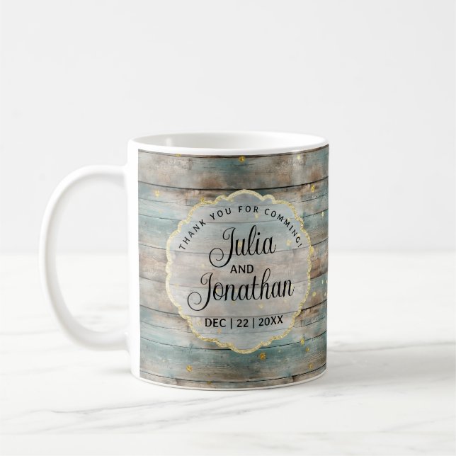 Taza De Café Shabby Chic Pastel Wood Gracias (Izquierda)