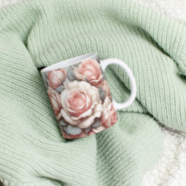 Taza De Café Shabby Chic Rosa Delight