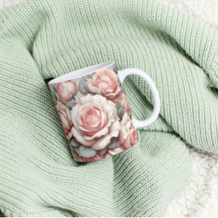 Taza De Café Shabby Chic Rosa Delight