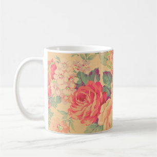 Taza De Café Shabby Chic Vintage Rosa Floral