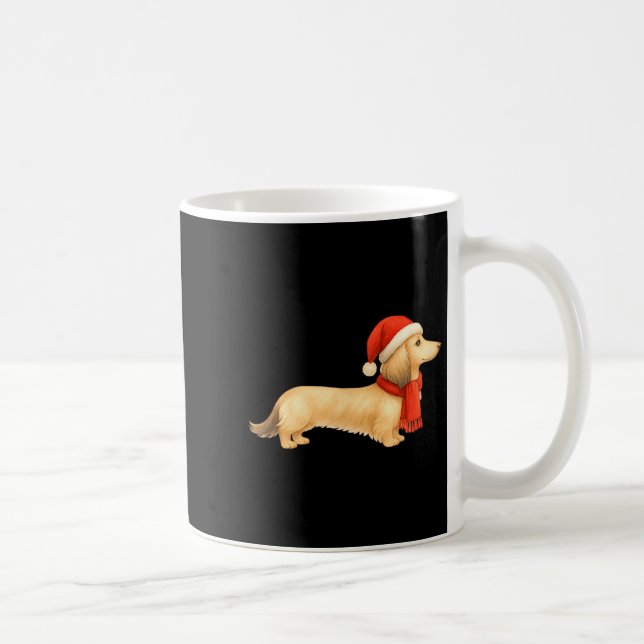 Taza De Café Shaded Cream Christmas Dachshund Dog Mom Funny Cut (Derecha)