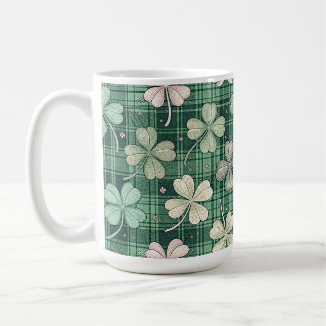 TAZA DE CAFÉ SHADES OF GREEN IRISH CELTIC SHAMROCKS  (Izquierda)