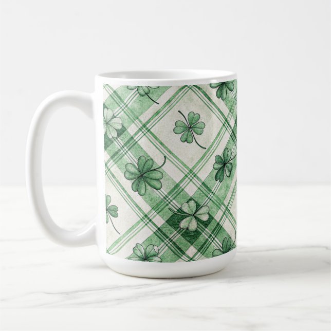 TAZA DE CAFÉ SHADES OF GREEN IRISH CELTIC SHAMROCKS  (Izquierda)