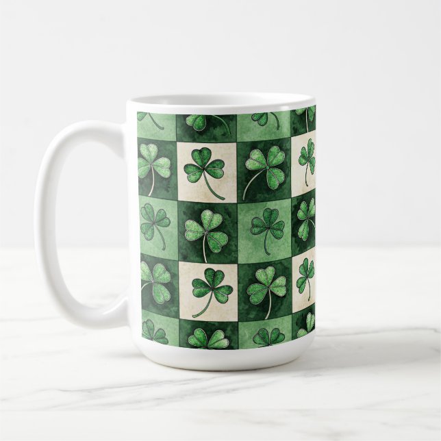 TAZA DE CAFÉ SHADES OF GREEN IRISH CELTIC SHAMROCKS  (Izquierda)