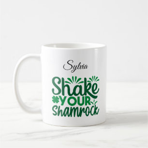 Taza De Café Shake Your Shamrock personalizado Día de San Patri