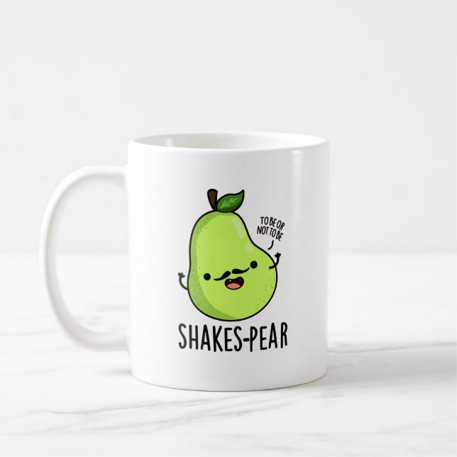 Taza De Café Shakes-pear Funny Pear Fruit Pun (Izquierda)