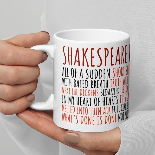 Taza De Café Shakespeare cita divertida biblioteca literaria de (This funny, entertaining and unique Shakespeare mug is a great gift for an actor or English teacher.)