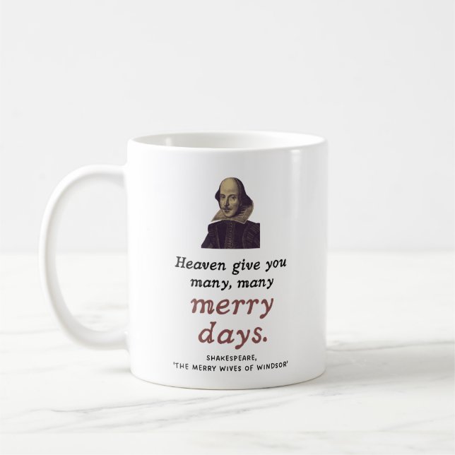 Taza De Café Shakespeare Cita los días felices cumpleaños (Izquierda)