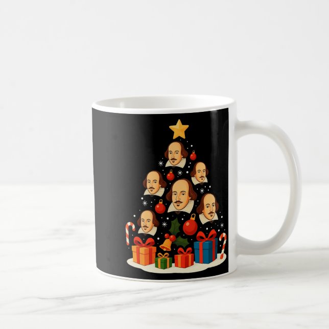 Taza De Café Shakespeare English Literature Christmas Tree Xmas (Derecha)