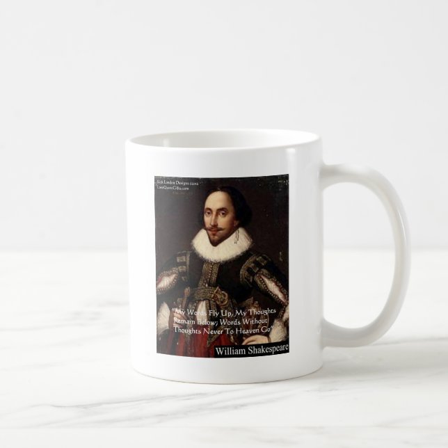Taza De Café Shakespeare "Palabras en el cielo" Wisdom Cita Reg (Derecha)