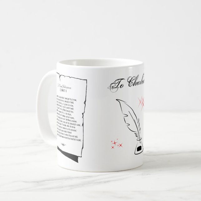 Taza De Café Shakespeare Sonnet 2 (Anverso izquierdo)