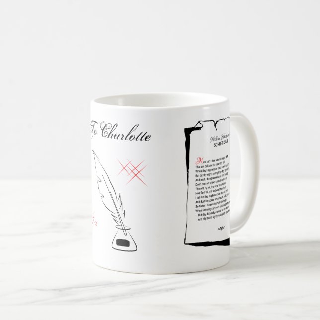Taza De Café Shakespeare Sonnet 28 (Anverso derecho)