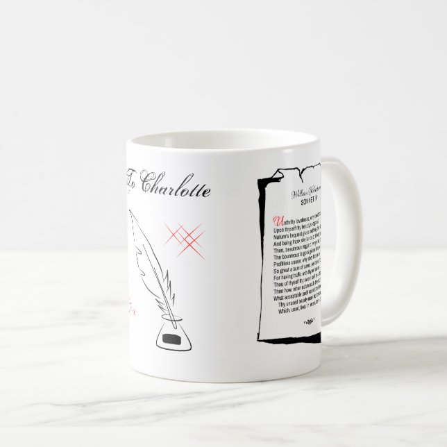 Taza De Café Shakespeare Sonnet 4 (Anverso derecho)