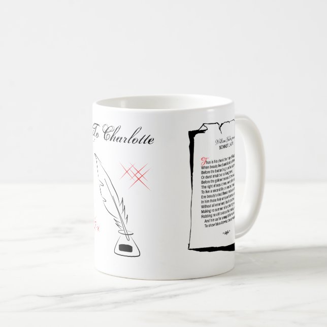 Taza De Café Shakespeare Sonnet 68 (Anverso derecho)
