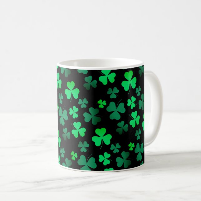 Taza De Café Shamrock Clover Irlanda Irlanda Irlanda Moderno Ve (Anverso derecho)