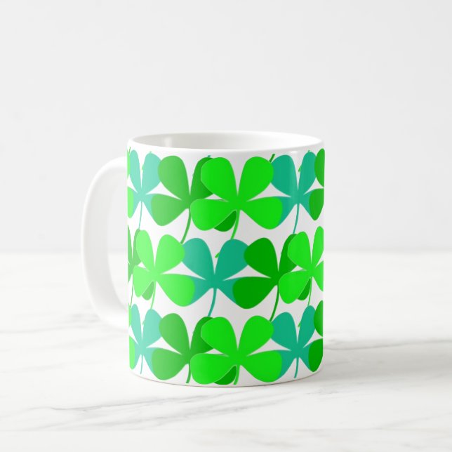 Taza De Café Shamrock Green Irish St. Patrick's Day 4Ann (Anverso izquierdo)