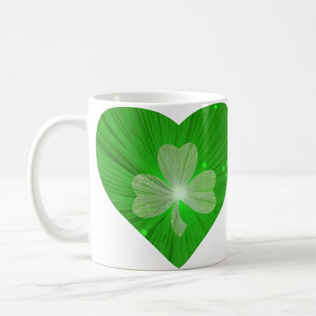 Taza De Café Shamrock Heart mug white (Izquierda)