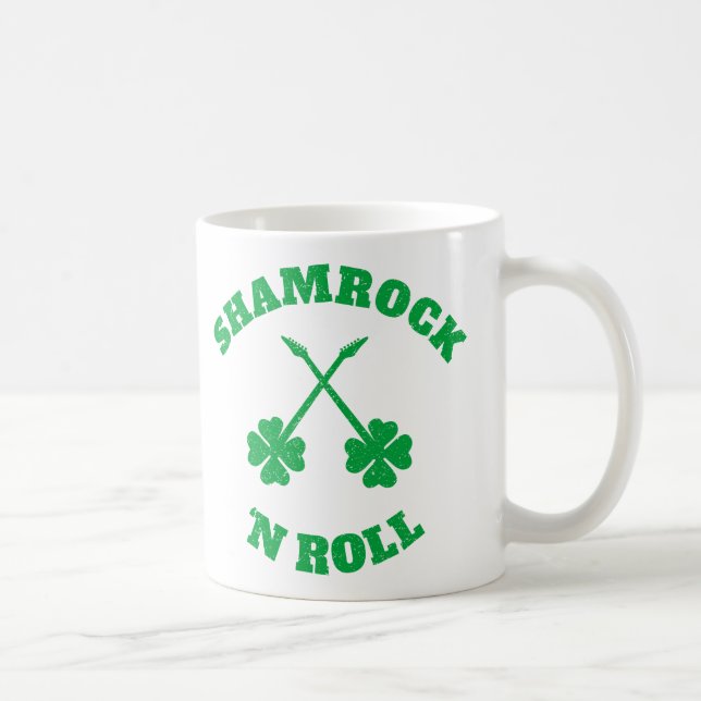 Taza De Café Shamrock 'n Roll Grunge (Derecha)