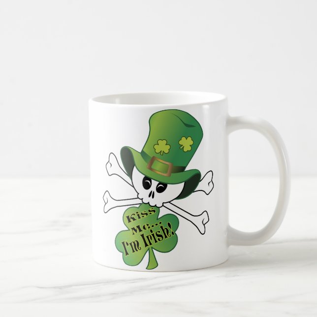 Taza De Café Shamrock Skull (Derecha)