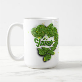 Taza De Café Shamrock verde | corazones brillantes Shainte